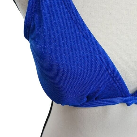 Xhilaration Bikini Top Blue Plunging Neckline Adjustable Straps Womens Size M - Picture 3 of 7